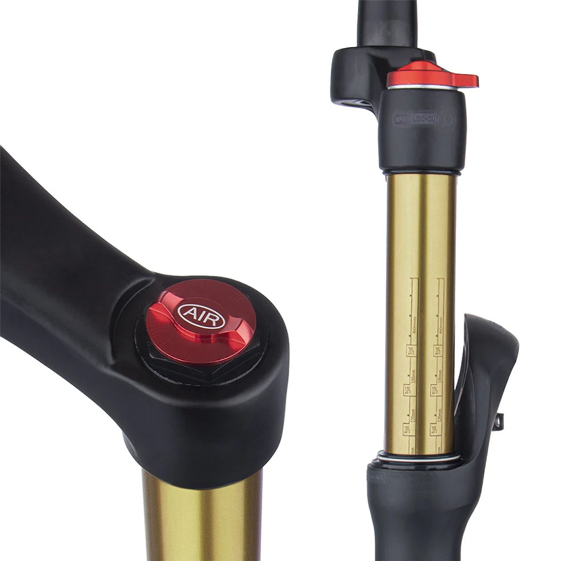 BOLANY R29 Horquilla de Bicicleta con Ajuste de Rebote Suspensión Delantera de Aire MTB 26/27.5/29 Pulgadas Recorrido de 120 mm Horquilla de 9x100mm Liberación Rápida Accesorios para Bicicletas Hor 46