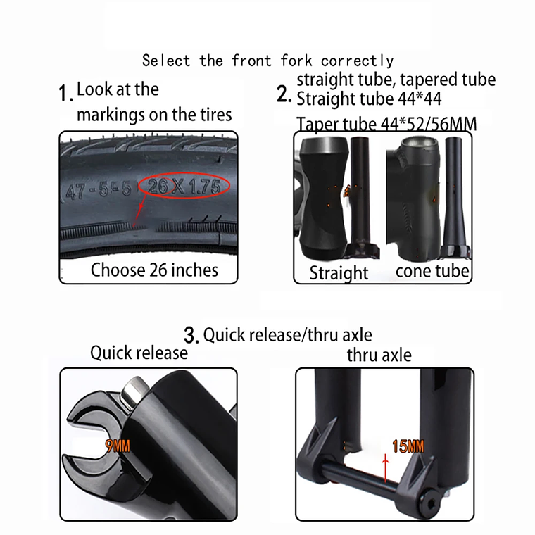 BOLANY R29 Horquilla de Bicicleta con Ajuste de Rebote Suspensión Delantera de Aire MTB 26/27.5/29 Pulgadas Recorrido de 120 mm Horquilla de 9x100mm Liberación Rápida Accesorios para Bicicletas Hor 49