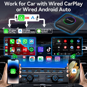 8G+128G Carlinkit CarPlay Ai Box LED Android 13 Inalámbrico Android Auto CarPlay Video TV Box Qualcomm SM6225 Caja de transmisión de 8 núcleos para VW Ford Kia Toyota Honda Benz MG BYD Mazda