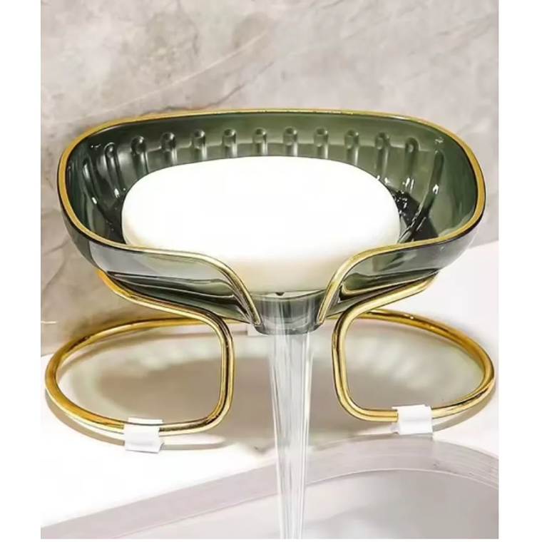Estante para jabón con forma de concha, soporte de drenaje para fregadero de baño y cocina 2