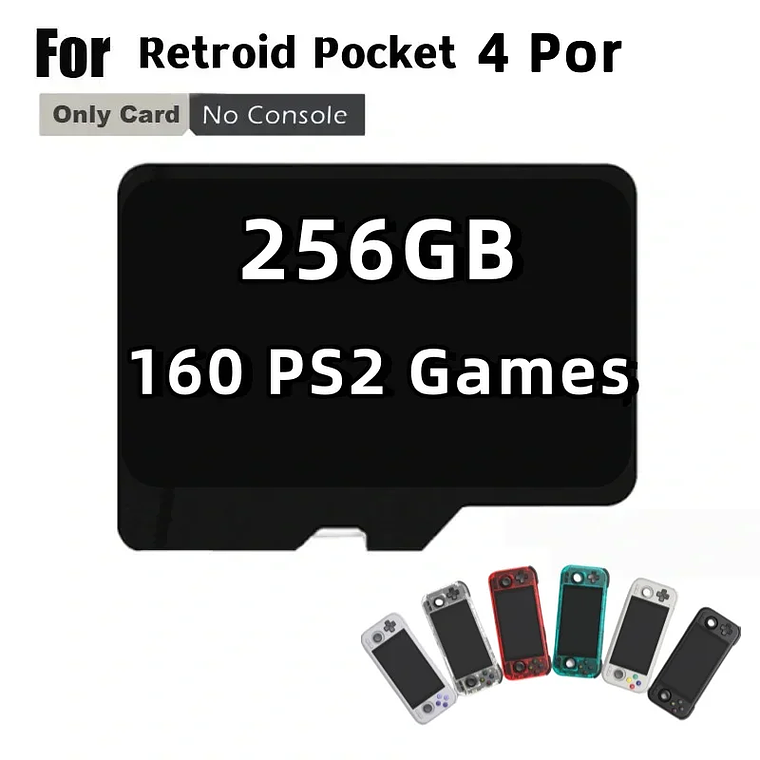 Tarjeta TF para Retroid Pocket 4 Pro, tarjeta SD para juegos retro portátiles, preinstalada con 70000 JUEGOS, 450 JUEGOS de PSP, 480 JUEGOS de PS2, memoria de 512 GB. 3