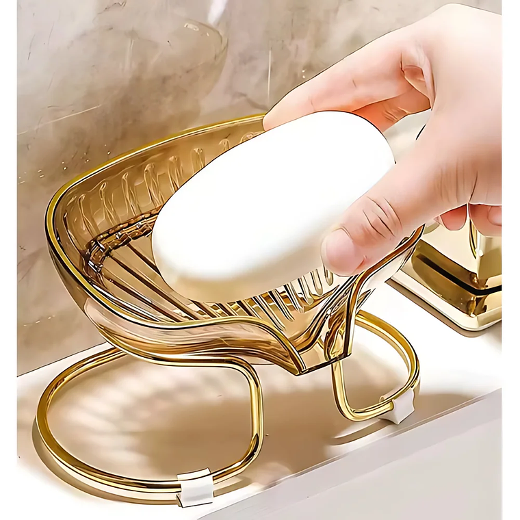 Estante para jabón con forma de concha, soporte de drenaje para fregadero de baño y cocina 4