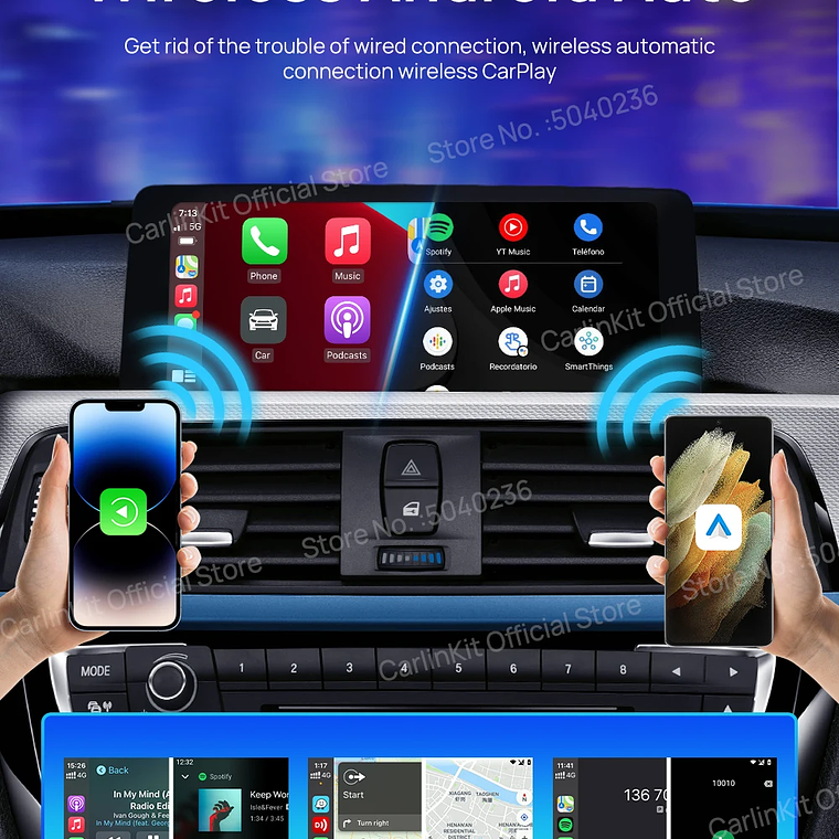 8G+128G Carlinkit CarPlay Ai Box LED Android 13 Inalámbrico Android Auto CarPlay Video TV Box Qualcomm SM6225 Caja de transmisión de 8 núcleos para VW Ford Kia Toyota Honda Benz MG BYD Mazda 21
