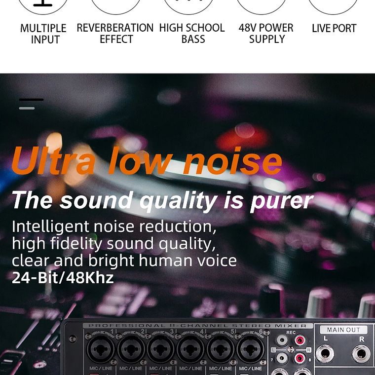 TEYUN 8, 6, mezclador portátil profesional de 4 canales, consola mezcladora de sonido para ordenador, interfaz de Audio, transmisión en vivo A4, A6, A8, 48V 18