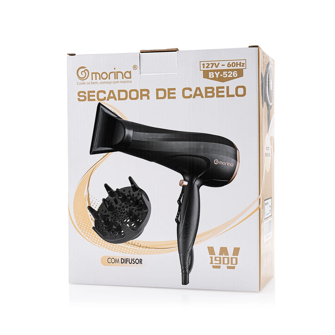 Secador de pelo profesional, 110/220V, 1800W, negro/dorado, de Brasil 20