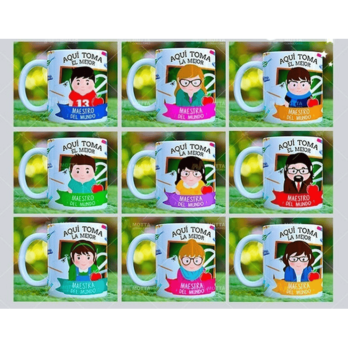 100 Plantillas Sublimación Tazas - Aquí Toma Todas 1 Al 5 1