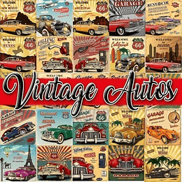 Pack Sublimacion Vectores Vintage Autos Para Illustrator Eps