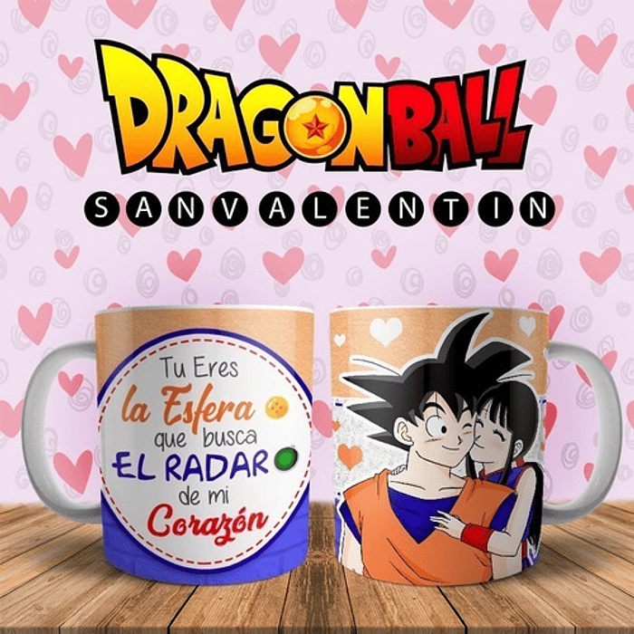 Plantillas Sublimación Tazas - Día Del Amor Dragon Ball 8