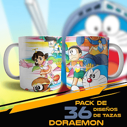 36 Plantillas Sublimación Tazas - Doraemon