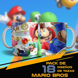 18 Plantillas Sublimación Tazas - Mario Bros Vol.3