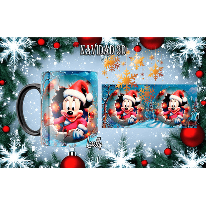 Plantillas Sublimación Tazas Navidad 2023 Mickey Y Más!  1