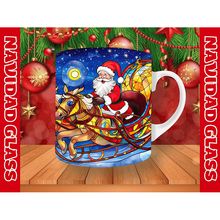 75 Plantillas Tazas Navidad - Efecto Vitral / Glass 11