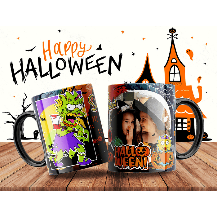 Plantillas Sublimación Tazas - Simpsons Halloween V2 2