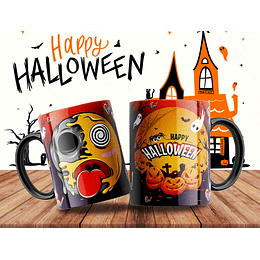 Plantillas Sublimación Tazas - Halloween Emoji