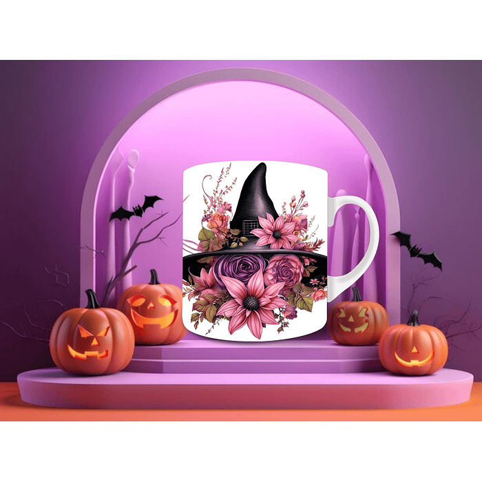 100 Plantillas Sublimación Tazas 3D - Halloween Pink 3