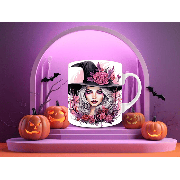 100 Plantillas Sublimación Tazas 3D - Halloween Pink 9