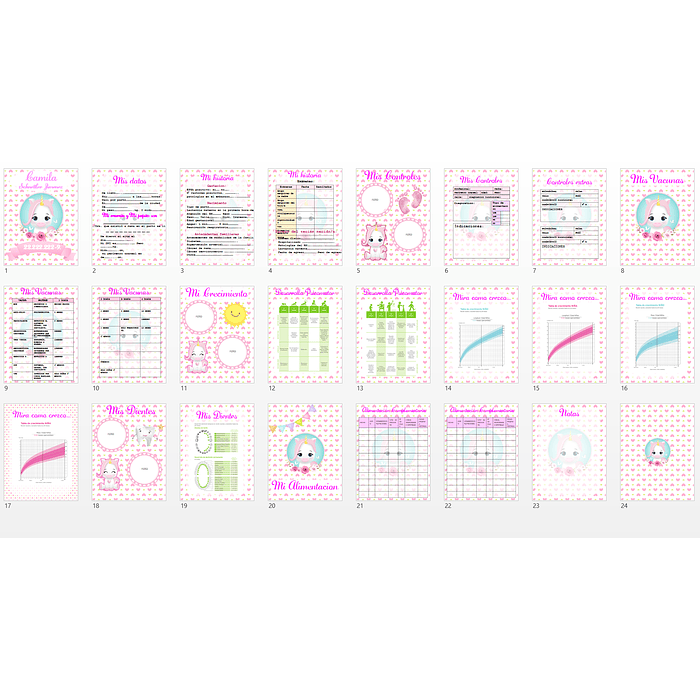 Kit Imprimible Cuaderno Agenda Pediátrica Editable X8 18