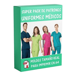Pack Diseños Moldes Patrones Uniformes Médicos Batas Y Más