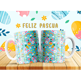 Plantillas Sublimación Tazas - Conejito Pascua Collage