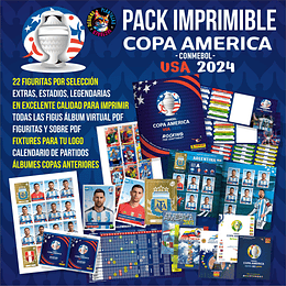 Kit Imprimible Álbum Copa América USA 2024 + Regalos!