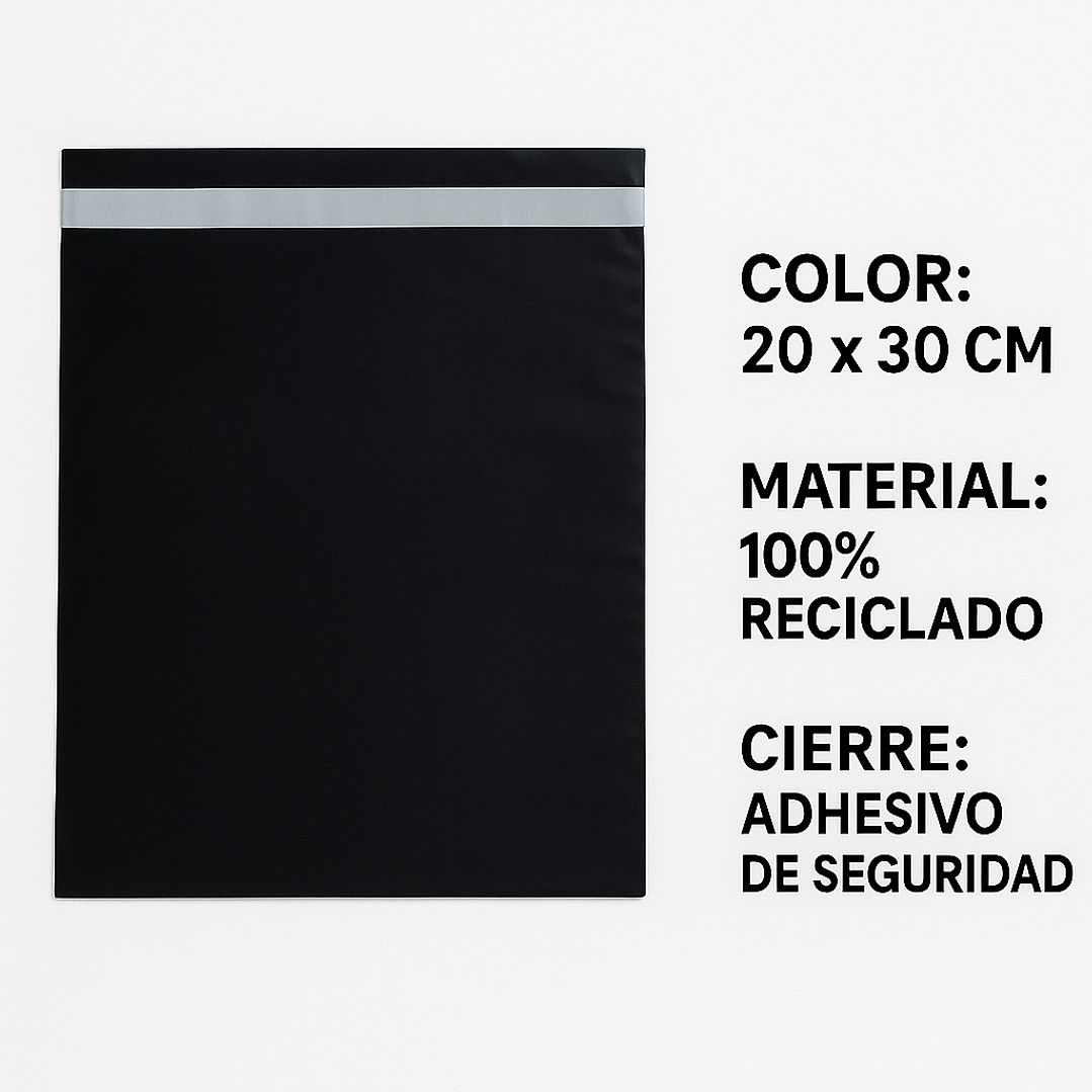 Sobres de Seguridad 20x30 cm Pack 200 unidades - Plástico reciclado | Recicla Shield 2