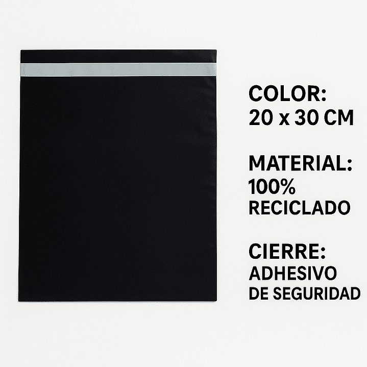 Sobres de Seguridad 20x30 cm Pack 200 unidades - Plástico reciclado | Recicla Shield 2
