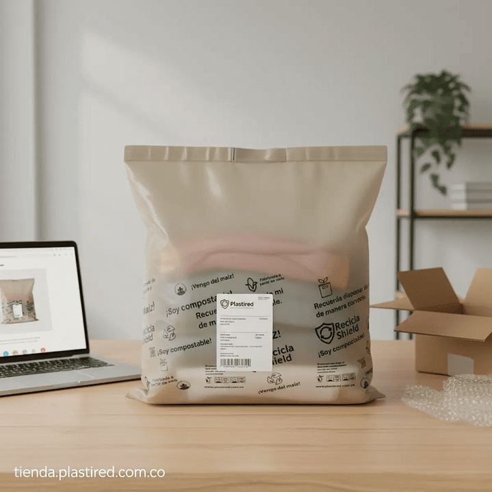 Bolsa de Seguridad Compostable 30 x 40 cm – Cal 2.0 | Pack 100 sobres 3