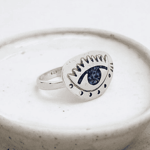 Anillo Ojo Interno – plata 950 y lapislázuli