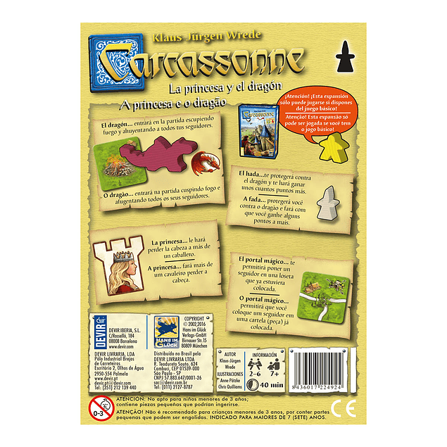 Carcassonne: expansión La Princesa y el Dragón (2da edición)
