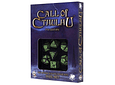 Call of Cthulhu 7th Edition Black & green set de 7 dados