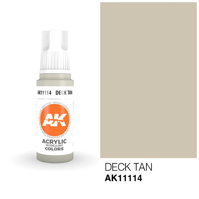 Peinture Acrylique AK Interactive AK11114 Deck Tan - 17ml, Jaune, Neuve