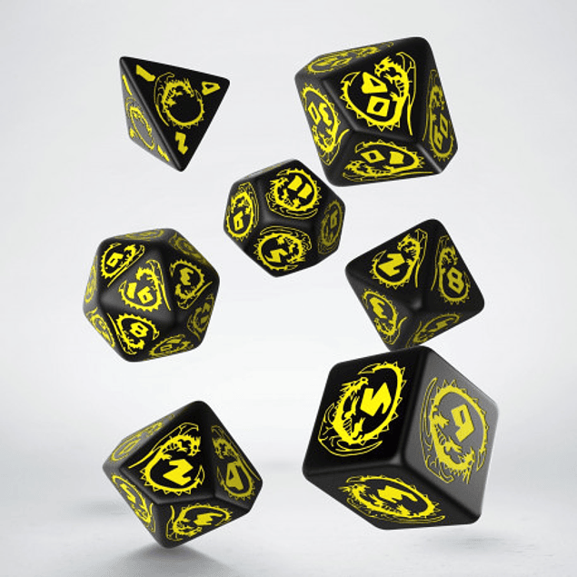 Dragons RPG Dice Set Black/Yellow