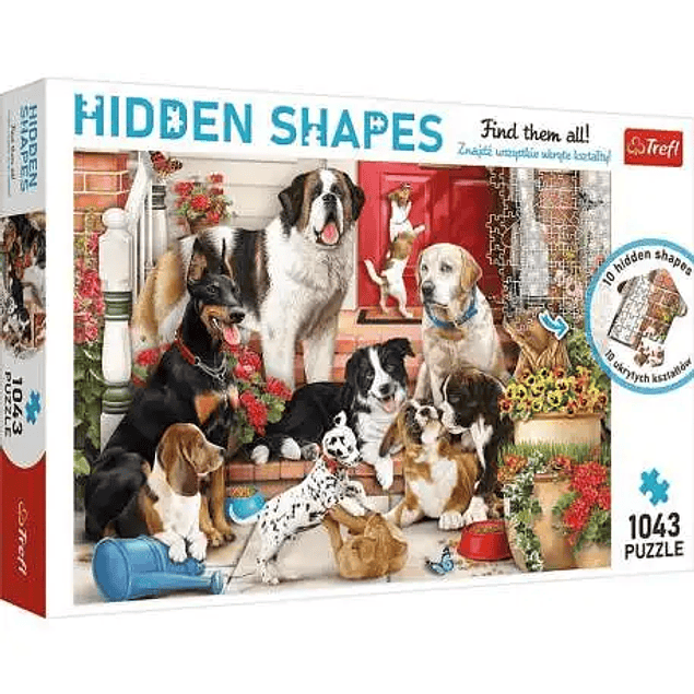 Puzzle Trefl 1043 piezas Hidden Shapes Perros divertidos