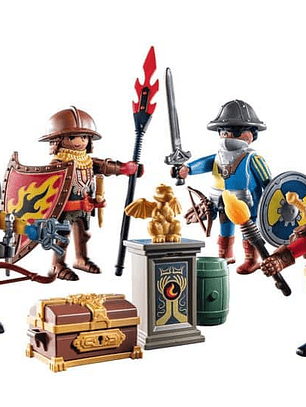 Playmobil set Novelmore con cuatro caballeros de la línea My figures 71487