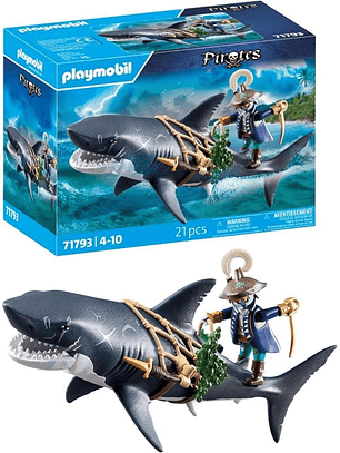 Playmobil Pirates Tiburón Gigante con Pirata 71793