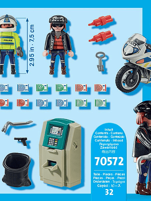 Playmobil Ciudad Moto De Policia Persecucion Del Ladron Del Dinero
