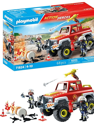 Playmobil 71824 Action Heroes Camión de bomberois con figuras y accesorios