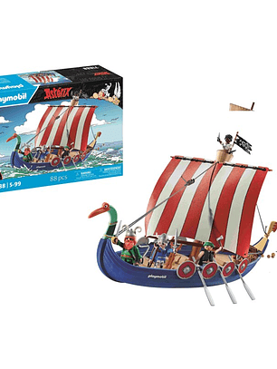 Playmobil Astérix Set Temático 71888 Barco Pirata con Piratas