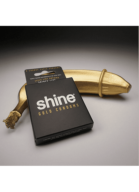 Shine® 3 Preservativos Gold 24K
