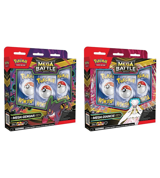 Pokémon TCG Deluxe Battle Decks – Mega Gengar ex & Mega Diancie ex | Pack 2 Mazos Español