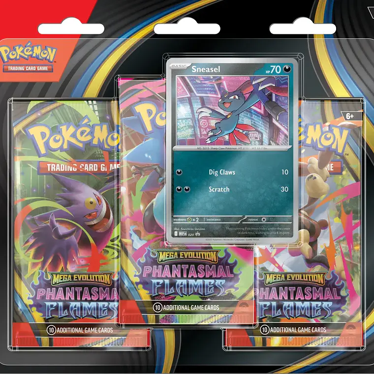 3 pack Blister - Español - Mega Evolution Phantasmal Flames Pokémon TCG  1