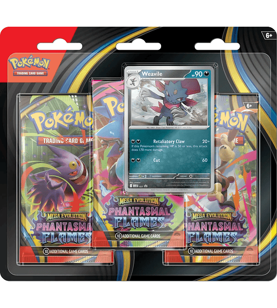 3 pack Blister - Español - Mega Evolution Phantasmal Flames Pokémon TCG [Preventa 14 noviembre]