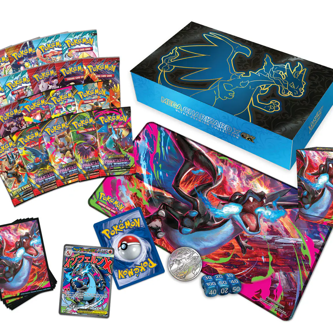 Mega Charizard X Ex Ultra Premium Collection Español - Phantasmal Flames - Mega Evolution Pokémon TCG  2