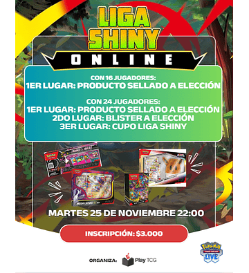 Cupo Liga Shiny (MIERCOLES 17.12.25) - Pokémon Live TCG