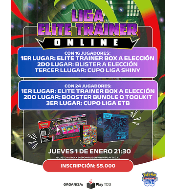 Liga Elite Trainer (jueves 1.1.26) - Pokémon Live TCG 