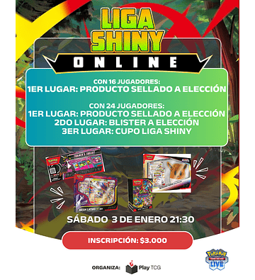 Cupo Liga Shiny (sábado 3.01.26) - Pokémon Live TCG