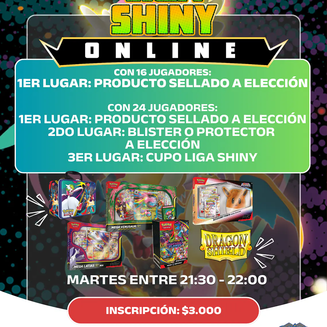 Cupo Liga Shiny ($3.000) - Martes y Jueves - Pokémon Live TCG 2