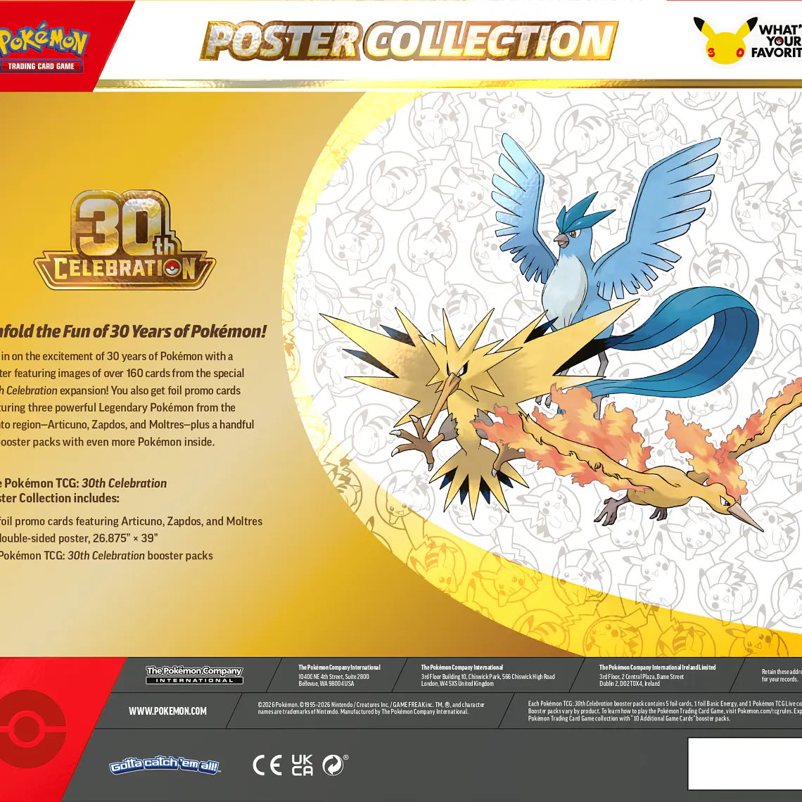 Pokemon TCG 30th Celebration - Poster Collection Inglés - Pokémon TCG 2