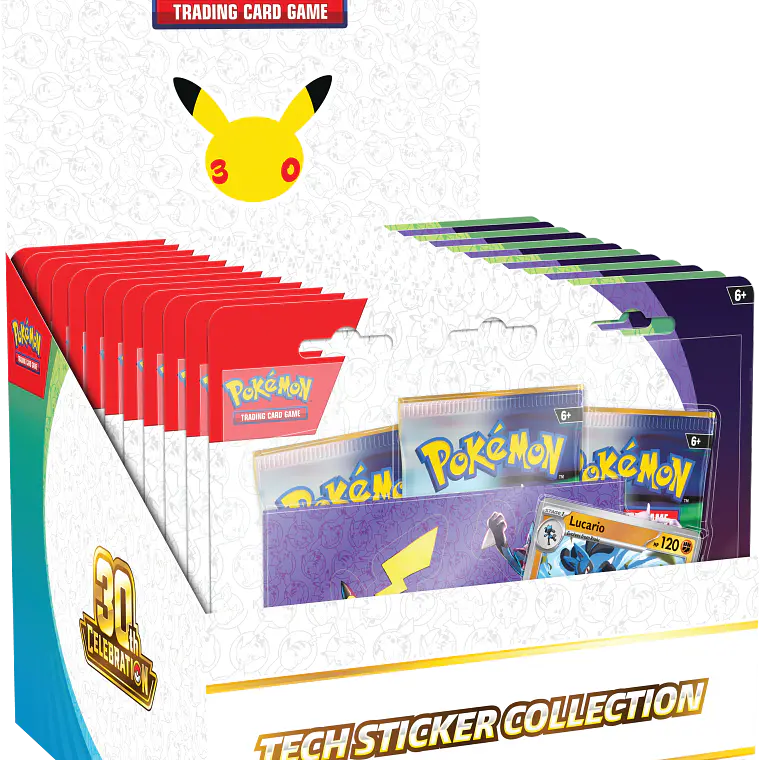 POKÉMON TCG: 30TH CELEBRATION TECH STICKER COLLECTION DISPLAY INGLÉS 1