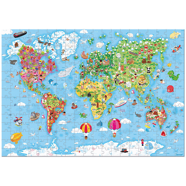 Puzzle Gigante Atlas Mundial 300 piezas con Maletín